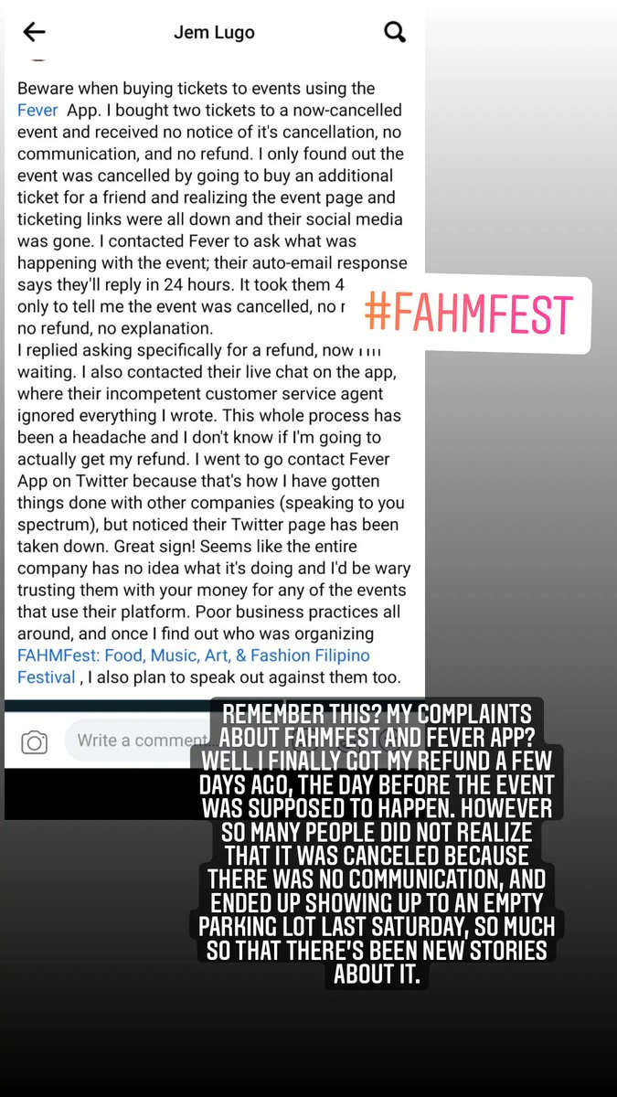 jemaginative's tweet photo. I found the organizer of #FAHMFEST on Instagram. Lulu Williams. She has since taken the "cofounder of fahmfest" down from her IG bio. But here's more of my story. And some info found on Twitter. Just ridiculous how you can fuck over all of these people and still play the victim. https://t.co/g2aaHm85tG