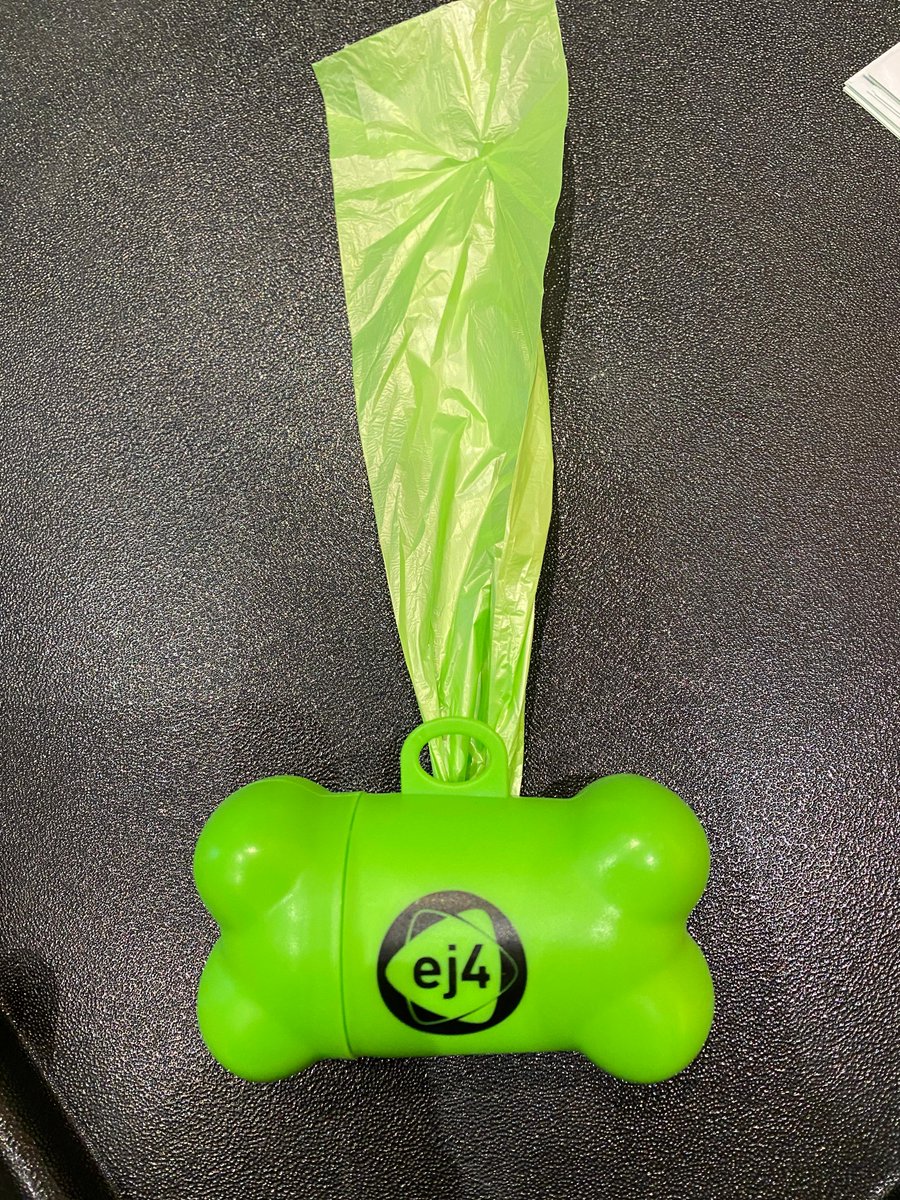 ej4video's tweet photo. Calling all dog lovers and swag hunters!  Stop by the ej4 booth 304 to get your dog waste bags!  We feature our office dog Louie in one of our courses and on our booth.  Stop by to learn more! #DevLearn https://t.co/JHan04uBYi