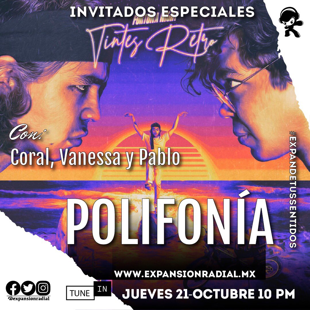 ExpansionRadial's tweet photo. ¿Todavía no estás escuchando #ExpansionRadial? 😧😏
Tenemos programas increíbles como #Polifonia Jueves|10PM
Hoy entrevista a #FortunaNight
conducen #Coral, #Vane y #Pablo
▶️https://t.co/sdrsjzhDW9
Tune In & Apple Music.
#ExpandeTusSentidos https://t.co/zzVAckDi48