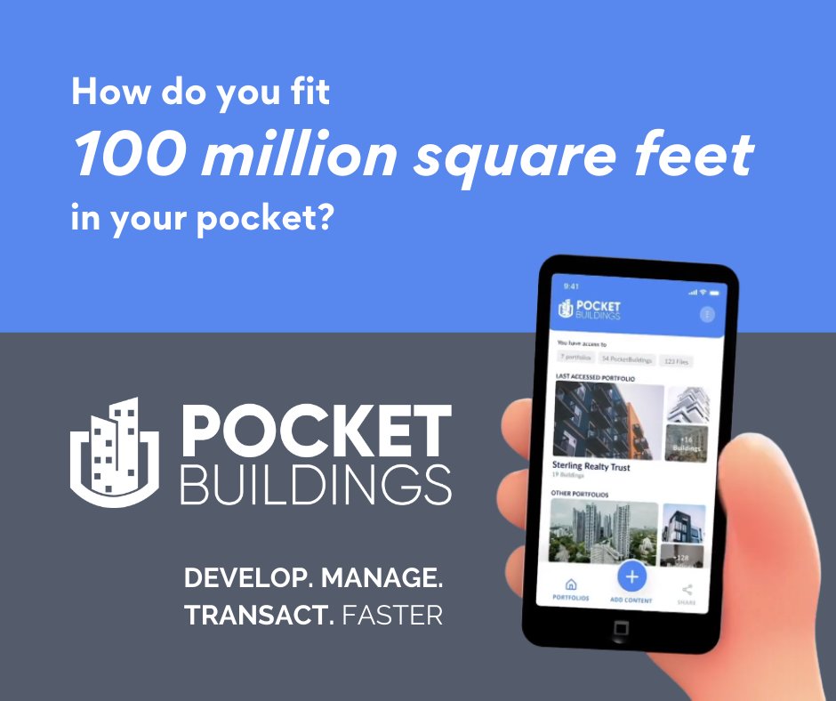 PocketBuildings's tweet photo. Ready to find out how you can fit 100 million sqft in your pocket? @PocketBuildings. Check out our robust app and claim your free plan today. https://t.co/QbPbrVVwSu
.
#WeLoveBuildings #building #sales #proptech #realestate #SaaS #commercialrealestate #CRE #smartbuildings #CREtec https://t.co/IIKznnPr0P