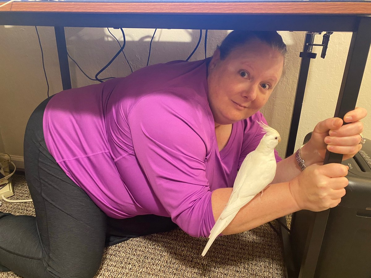 The Great Shake Out is ON! Go to @ShakeOut to learn more about today's practice drill, and visit https://t.co/eRdHAjZgTV for preparedness tips. Red Crosser Jenny Arrieta  (and Quill the cockatiel!) show how to #DropCoverHold during an earthquake event. Preparedness is key! https://t.co/cU8ProBroV