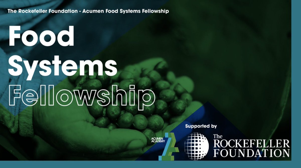 The Rockefeller Foundation (@rockefellerfdn) on Twitter photo 📣 New Fellowship alert! 📣 
Join the inaugural cohort of the <a href="/RockefellerFdn/">The Rockefeller Foundation</a> + <a href="/AcumenAcademy/">AcumenAcademy</a> Food Systems fellowship that accompanies global leaders in a year-long journey to create more inclusive food systems around the world. Learn more and apply! 👇
rockfound.link/3GbVwzs 📣 New Fellowship alert! 📣 
Join the inaugural cohort of the <a href="/RockefellerFdn/">The Rockefeller Foundation</a> + <a href="/AcumenAcademy/">AcumenAcademy</a> Food Systems fellowship that accompanies global leaders in a year-long journey to create more inclusive food systems around the world. Learn more and apply! 👇
rockfound.link/3GbVwzs