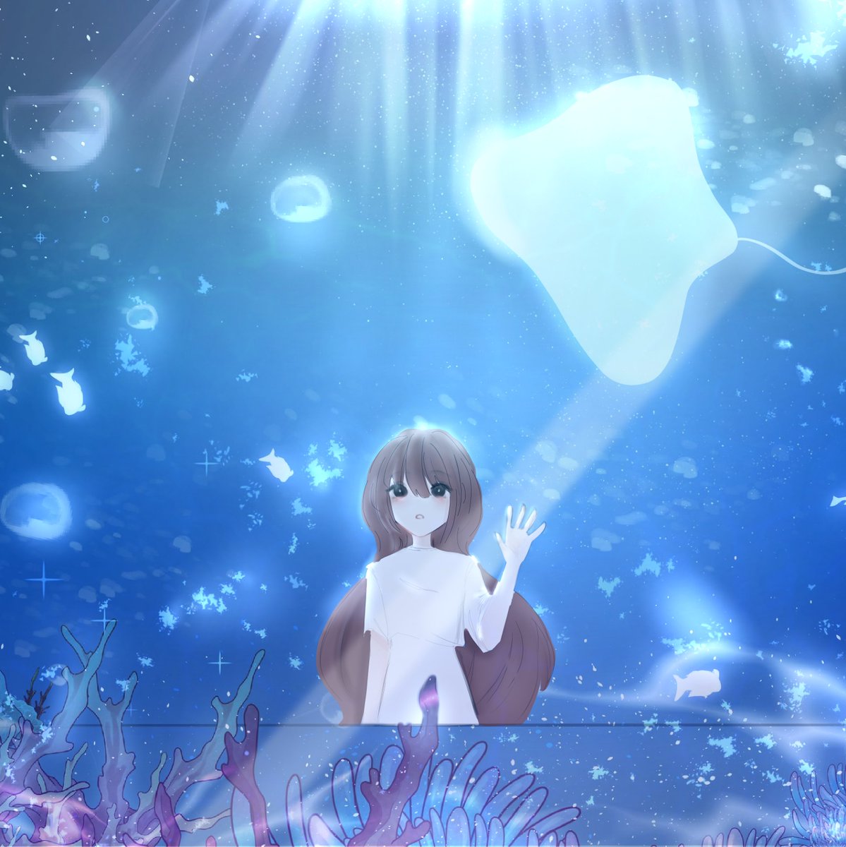 WestrateTeaches's tweet image. This BEAUTIFUL art was made by an 8th grader! (Artist: E. Song) The last 2 weeks our ELs were writing their own fiction short story. This student's story is about a girl at an aquarium. Major #TeacherWin when Ss continue thinking about their writing AFTER school hours!😮🤩💗