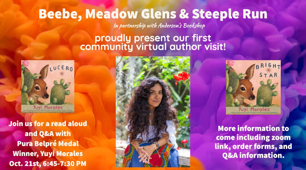 Don't forget about our author tonight!  Zoom link was emailed home on Monday along with and order form for books. See you there! <a href="/SteepleRun203/">Steeple Run</a>