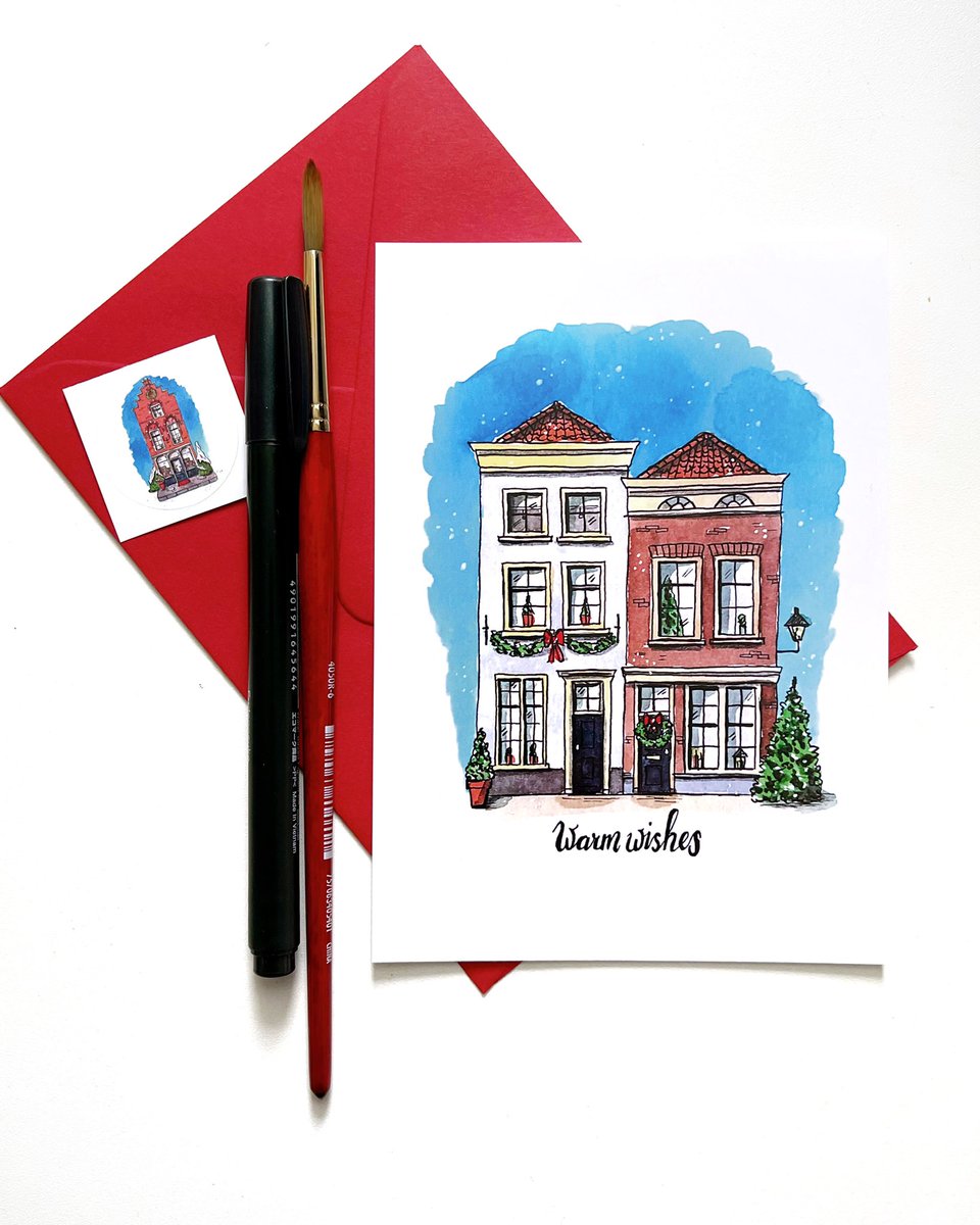CamPuur's tweet photo. Mijn #kerstkaarten collectie van #dordtsehuisjes staat in mijn webshop https://t.co/7VFE4fq174 sinds vandaag. #dordrecht #huisportret https://t.co/0BBIbO27bv