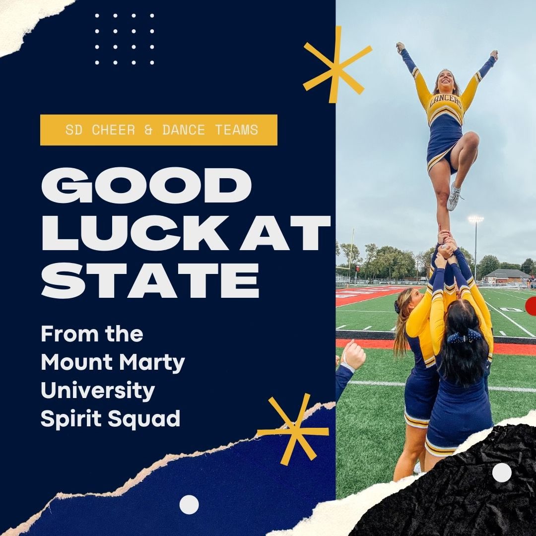 MMULancerSpirit's tweet photo. Good luck to all the South Dakota cheer and dance teams competing at the state competition this weekend! We are cheering you on from Yankton! @SDHSAA https://t.co/cErrVnC3v4
