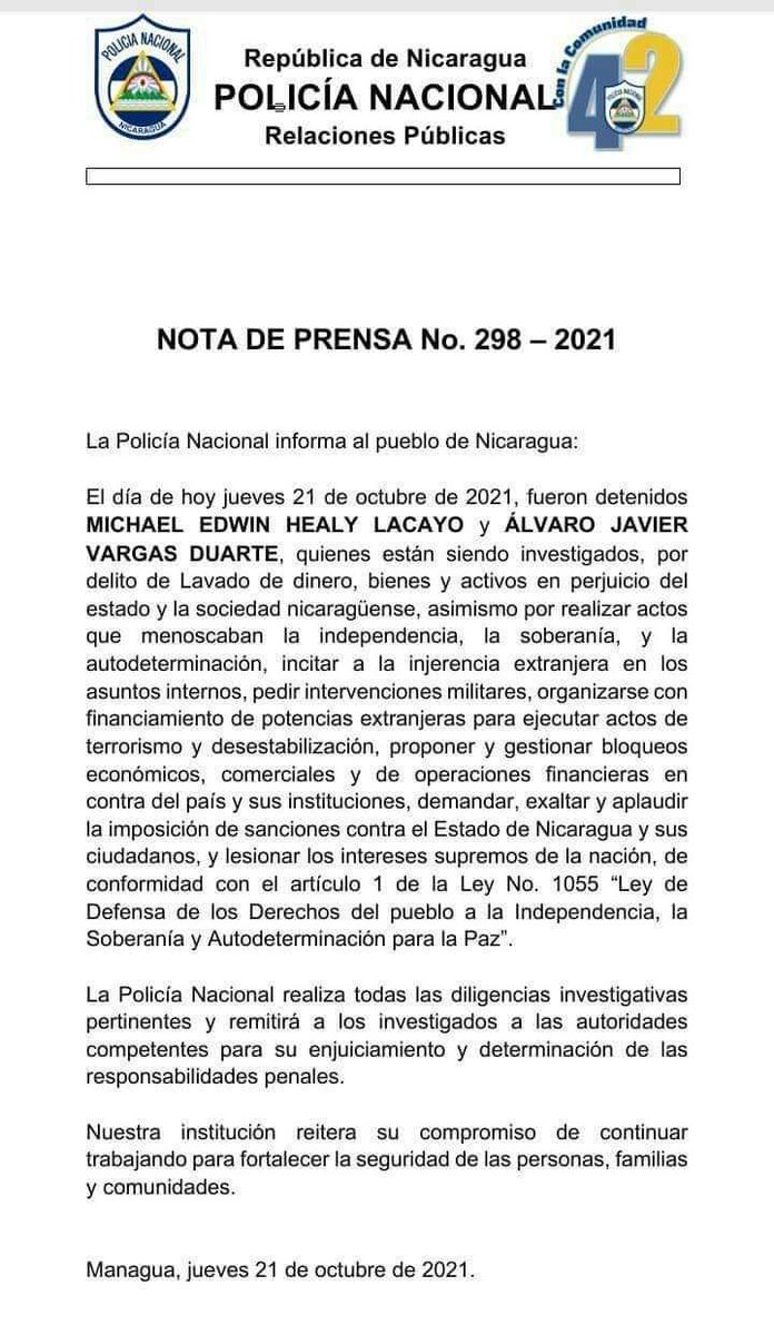 Tras las rejas los que dañaron Nicaragua destruyendo la economía y pidieron  sanciones en contra de pueblo Nicaragüenses.
Nicaragua Bendita y siempre Libre ✌
#LaHuacaGolpista 
#NoPudieronNiPodran