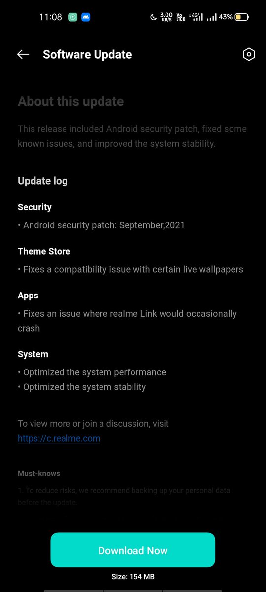 TechKard's tweet image. Received new software update in Realme 6.

Sequrity patch September 2021.

#realme #realme6 @realmeIndia