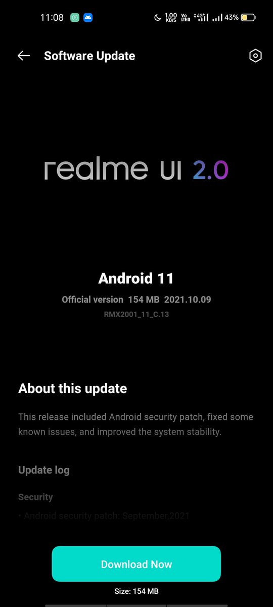 TechKard's tweet image. Received new software update in Realme 6.

Sequrity patch September 2021.

#realme #realme6 @realmeIndia