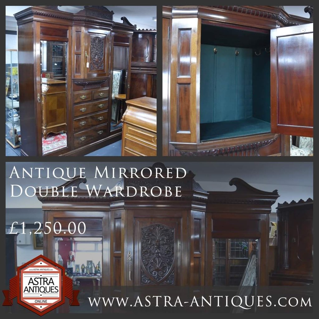 This fabulous mirrored double wardrobe has now been added to the website Astra-antiques.com #antiquewardrobe #doublewardrobe #antiques #antiquesforsale #qualityantiques #astraantiquescentre #hemswell #lincolnshire