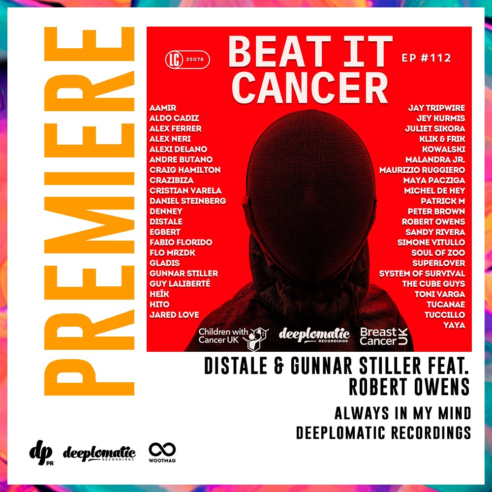 deeplomaticpr's tweet photo. Very grateful to announce @w00tmag 's support once again by premiering exclusively to the world this original track for "Beat It Cancer”:
 “Always In My Mind” produced by the great Distale, @gunnarstiller and Robert Owens under @deeplomaticrec  . https://t.co/sY0yVUuVY5