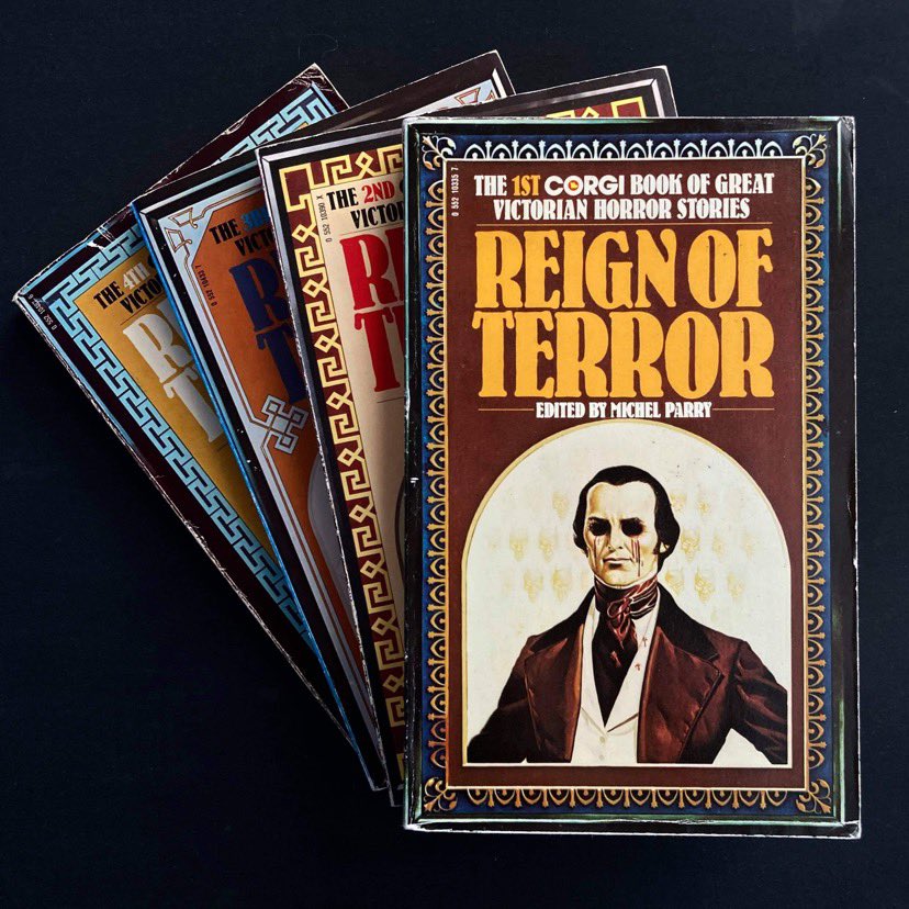 Alldatalostbook's tweet photo. Complete set of Reign of Terror, Victorian Horror Stories edited by the late Michel Parry. 
https://t.co/QKt1sny3sZ

#alldatalostbooks #horrorbookseller #bibliophile #horroraddict #paperbackhorror  #hplovecraft #horrorbookstagram #cthulhumythos #peterhaining #lesedwards https://t.co/E19h2EhTZy