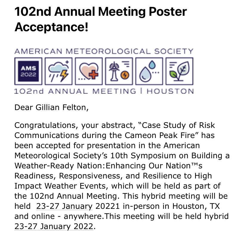This will be my first time at the main AMS Conference, and first time presenting at AMS! I am so excited (and nervous!!) :D #ams2022 <a href="/ametsoc/">American Meteorological Society</a>