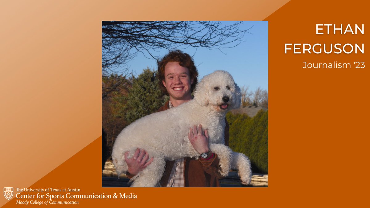 UT_CSCM's tweet photo. #StudentProfiles are back! First up, Ethan Ferguson (@ethan_ferguson6) 🤘
Ethan is from Chicago and writes for @TheDailyTexan, covering Swimming and Diving, Track and Field/CC, and Double Coverage which is dedicated to football. https://t.co/z2l2lYvwJO