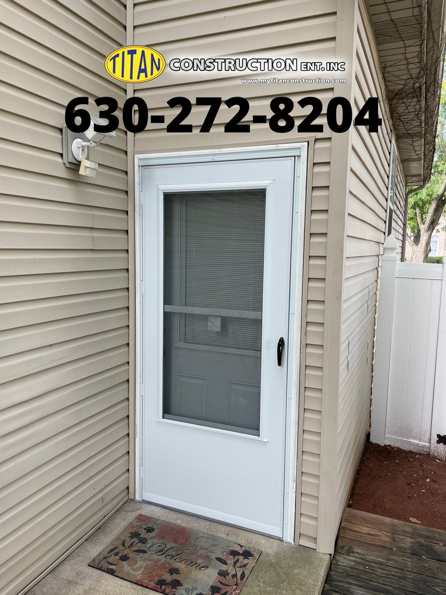 Before and after! New doors can make a huge difference to the aesthetics of a house. This door has the blinds within the glass....this social media manager did not realize that was an option, and it's really cool! #HomeImprovement #HomeProject #Doors #Aesthetics