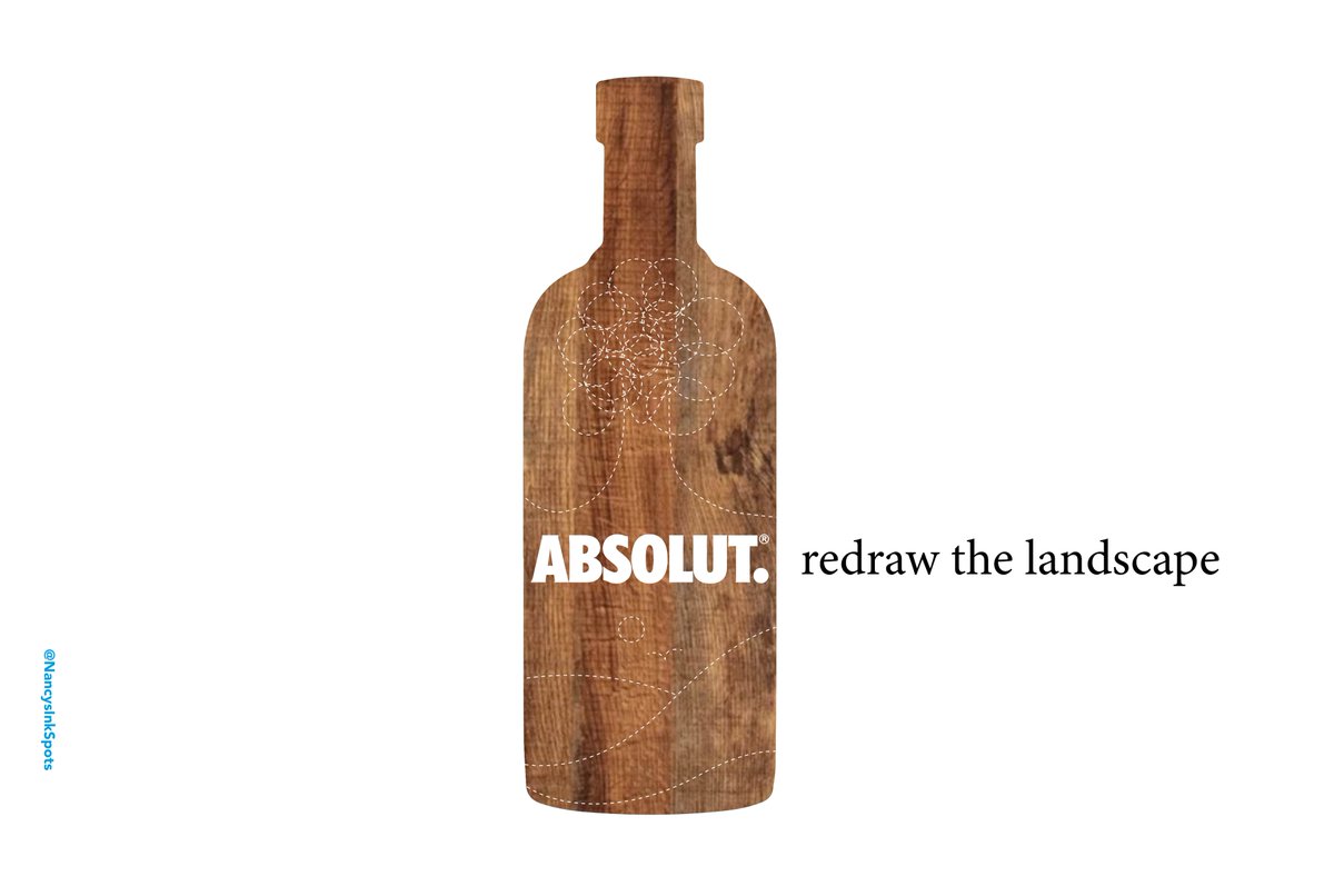 NancysInkSpots's tweet photo. @OneMinuteBriefs One Minute Brief of the Day: 
Not just an idea on paper… 
Create a design for the new 
@AbsolutUK #AbsolutPaper 
One more go.. Absolute redraw the landscape with their Original paper bottle!! https://t.co/Cka4x5IH9R