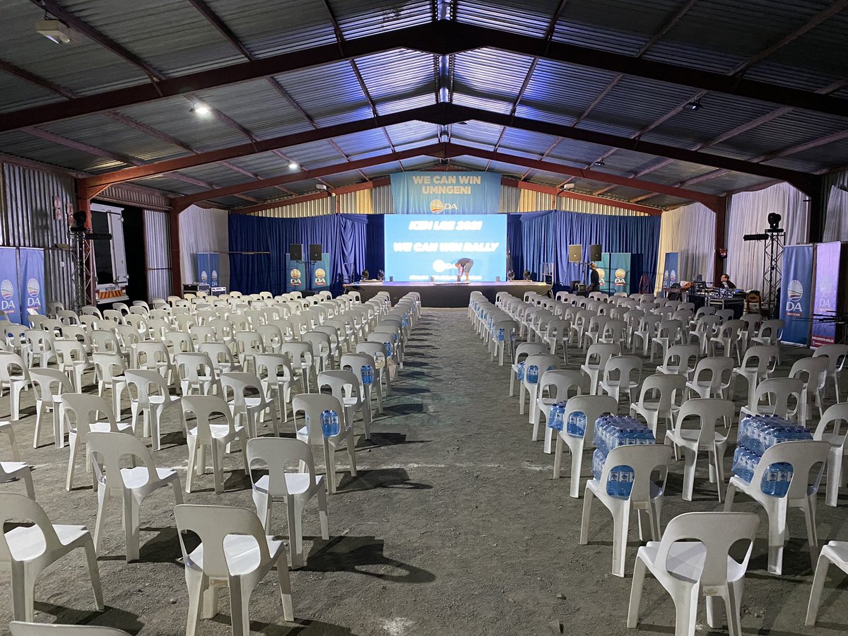 The stage is set and we are ready for <a href="/DA_KZN/">DA KZN</a>’s first ever “We Can Win” rally in the uMngeni Municipaity tomorrow with <a href="/Siviwe_G/">Siviwe Gwarube</a>, Chris Pappas, Francois Rodgers and <a href="/jsteenhuisen/">John Steenhuisen MP</a>! #WeCanWin #DAgetsthingsdone