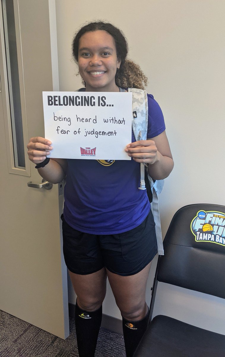 MVCsports's tweet photo. We have @UNIAthletics student-athletes defining belonging as comfort in your own skin, being heard, and the ability to be authentic! #NCAAInclusion

#NCAAInclusion | #OneValley https://t.co/blxSYIV4dZ