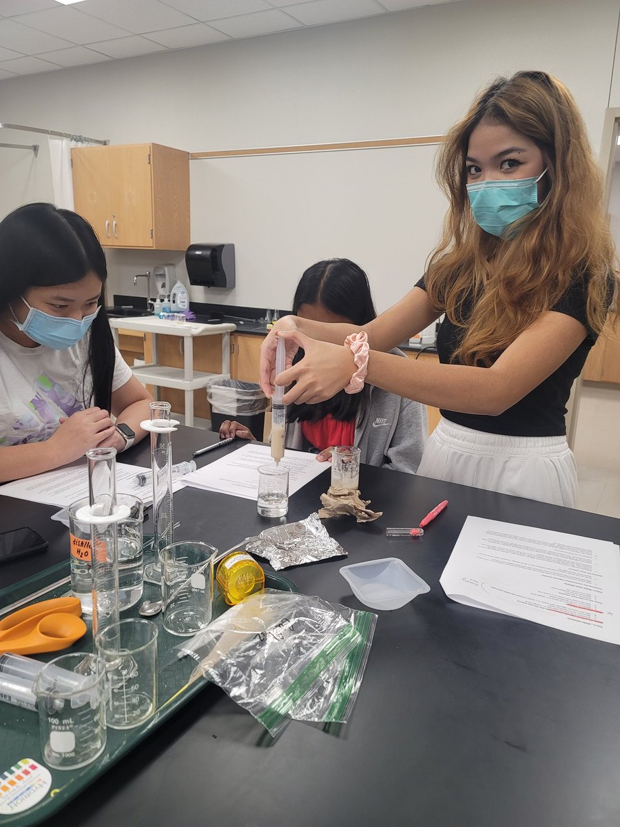 LTHScience's tweet photo. Catalase enzyme lab with yeast alginate beads!  AP Biology students designed their own lab changing variables like pH, temperature and substrate concentration.  @LebanonTrailHS #apbiology #inquiry https://t.co/WZ2P1jEH0k