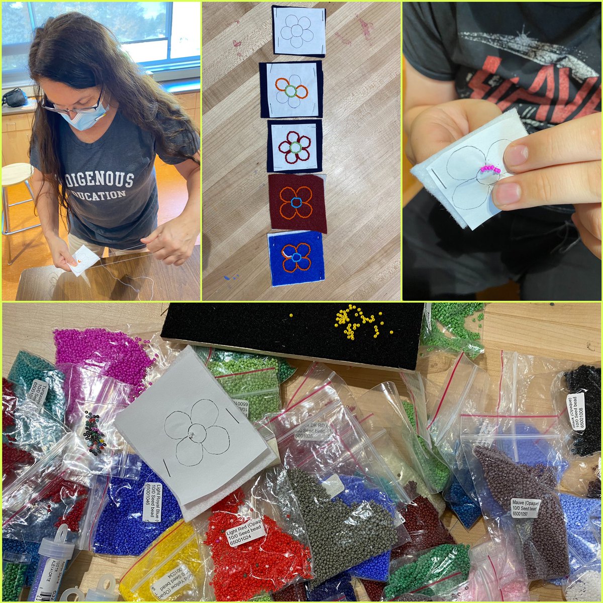 We are so lucky to have <a href="/QuesnelleRuth/">Ruth Quesnelle</a> come into our <a href="/GBDBears/">Georgian Bay District Secondary School</a> NAC again this week to teach us how to bead! <a href="/FNMI_SCDSB/">SCDSB_IndigenousEd</a> <a href="/FNMI_SCDSB/">SCDSB_IndigenousEd</a>