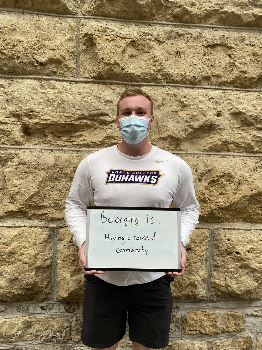 LorasSAAC's tweet photo. .@LorasTrack’s Neal Eckhoff shares his idea of belonging #NCAAInclusion #lorasinclusion #GoDuhawks https://t.co/4WEakS0GfH