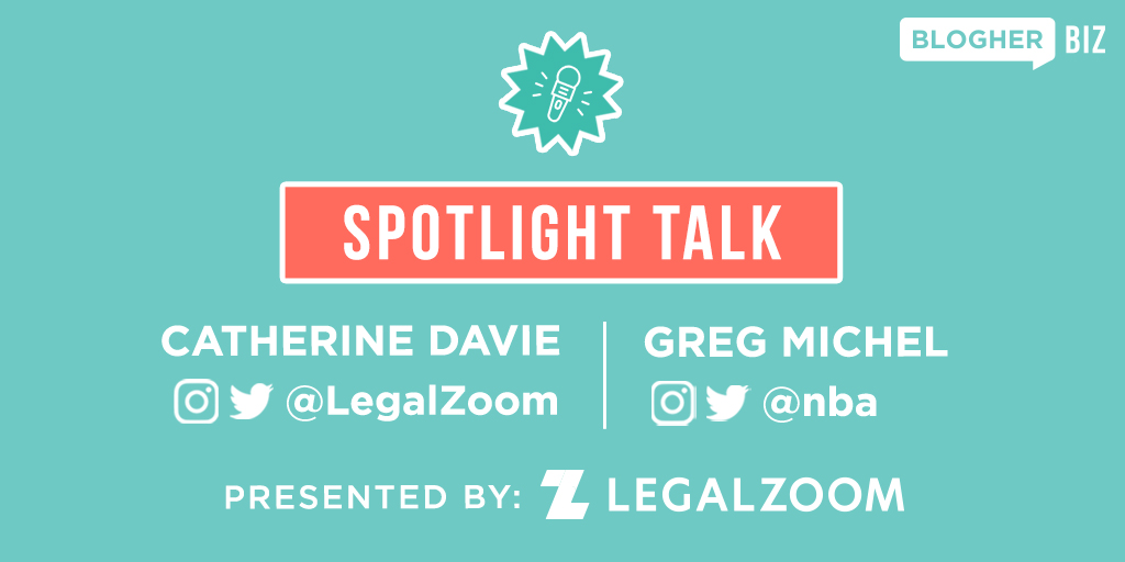 BlogHer's tweet image. SPOTLIGHT TALK: Tune in to hear from our friends at @LegalZoom on their latest slam dunk initiative to support small businesses. Join here: bit.ly/3aXuUUu #fastbreak4smallbiz #blogher #blogherbiz2021