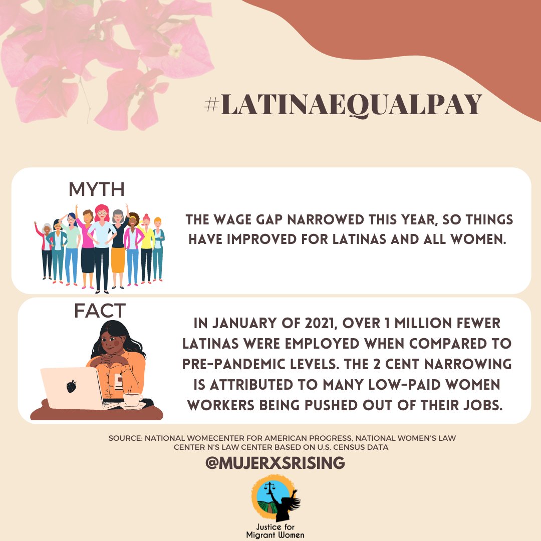 LTA1975's tweet photo. October 21, 2021 marks #LatinaEqualPay Day, the symbolic day Latinas’ earnings “catch up” to non-Hispanic white men’s earnings from the previous year. #Trabajadoras deserve equal pay! #LTA1975 https://t.co/vvLV6HmiQr