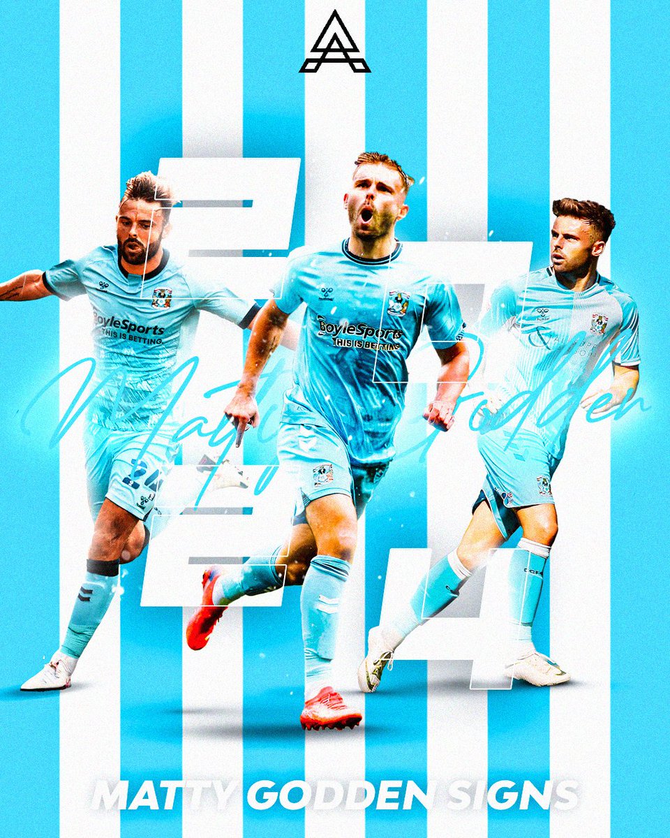 alfiesheldn's tweet photo. 🟦 𝙈𝘼𝙏𝙏𝙔 𝙂𝙊𝘿𝘿𝙀𝙉 𝓢𝓲𝓰𝓷𝓼 🟦
Little graphic to commemorate @MattyGodden24's new contract extension with @Coventry_City, which will see him stay at the @CBSArena until 2024.
#PUSB #SBA #CCFC #skyblues #MattyGodden #JodiJones #ViktorGyokeres #SimonMoore #Football https://t.co/CWbJbUaVpq