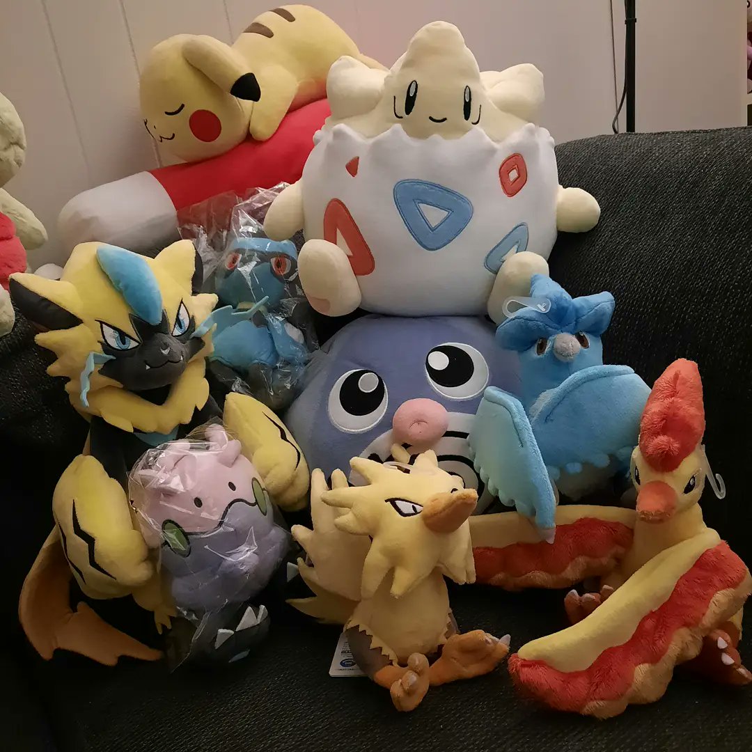 Pokemon Cartoon Stuffed Animals Big Plush Zapdos Articuno Moltres