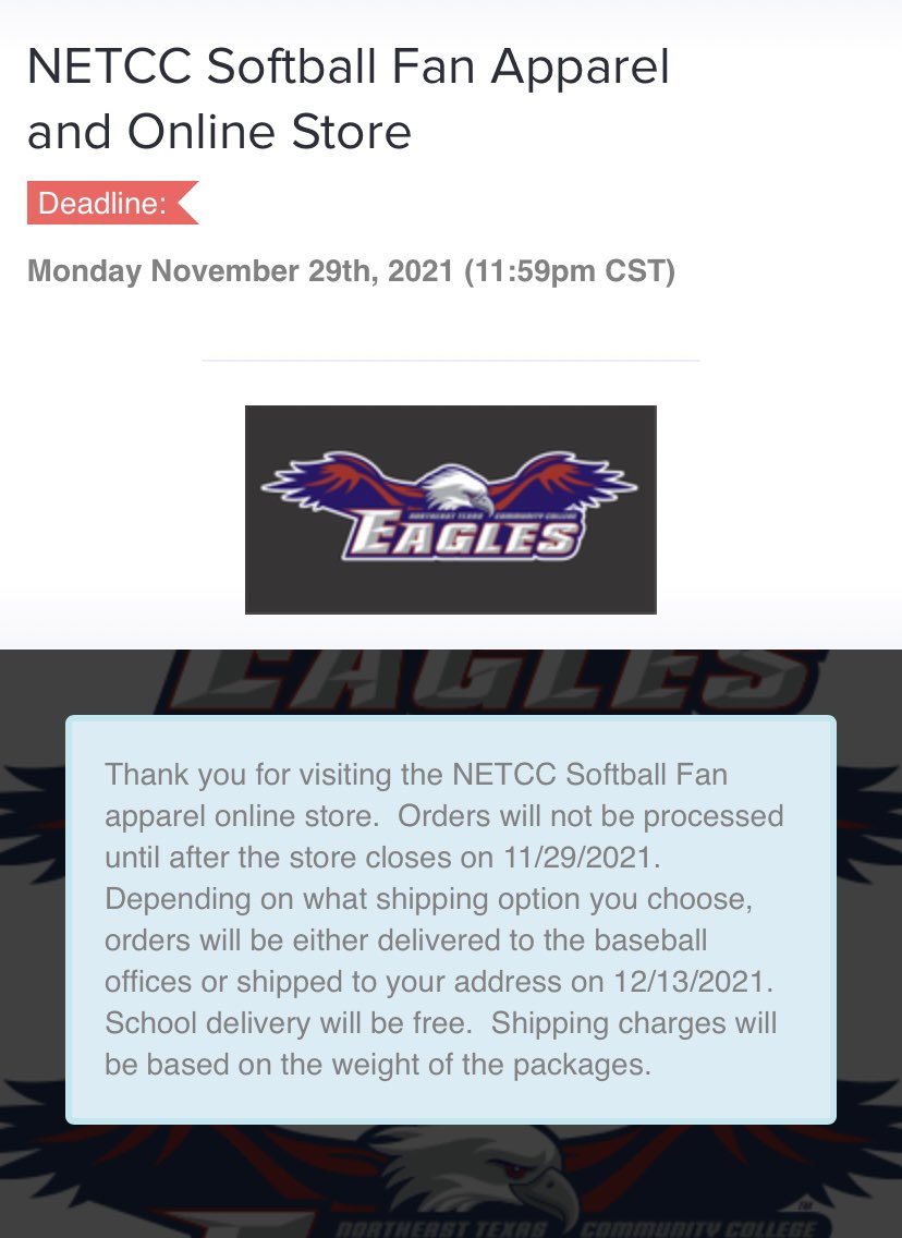 Get your gear for the spring:     netccsoftball22.itemorder.com