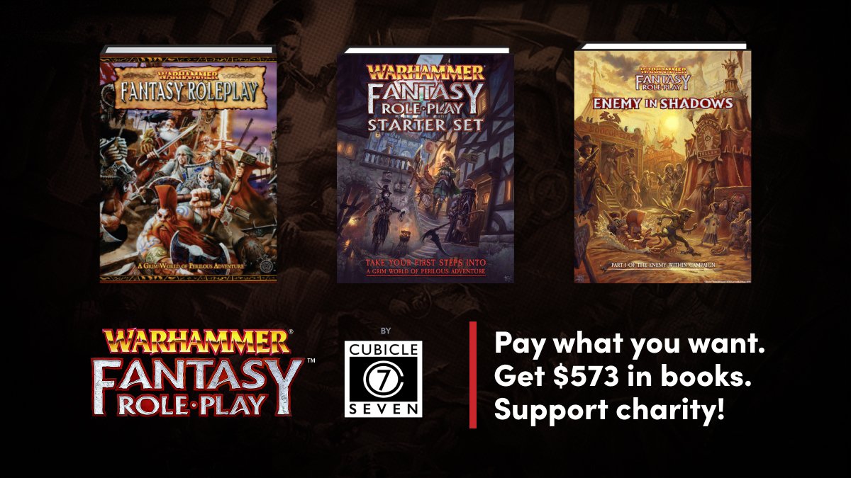 humble's tweet photo. We've formed an adventuring party with @cubicle7 to bring you a bundle filled with #Warhammer Fantasy Roleplay ebooks! Pay what you want &amp; support @WaterAidAmerica. 

🧙 https://t.co/UhmaLBX319 https://t.co/iGcL5UwOV5