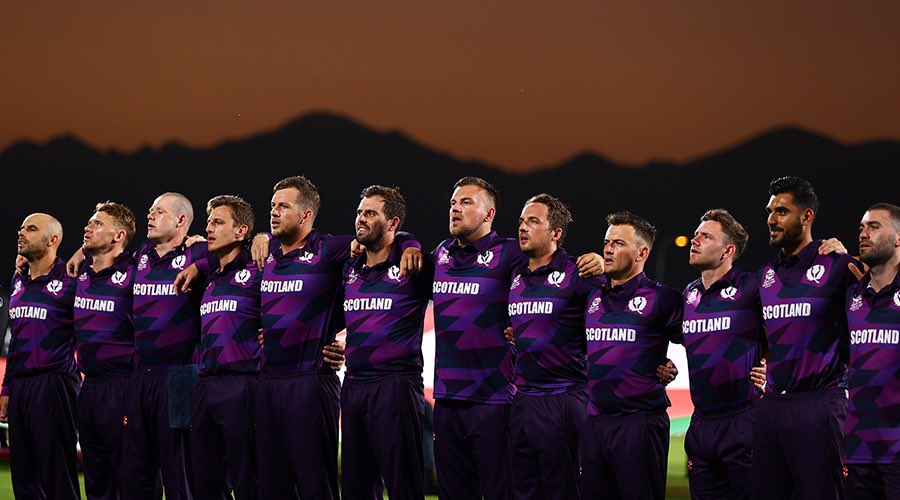 It’s the end of Group B! No need to check Net Run-Rates! #Scotland goes through to #Super12 with three wins out of three! What a day for @CricketScotland Congratulations guys 👏👏👏👏👏👏
#SCOvOMA #SCOvsOMA #OMAvSCO #OMAvsSCO #T20WorldCup
