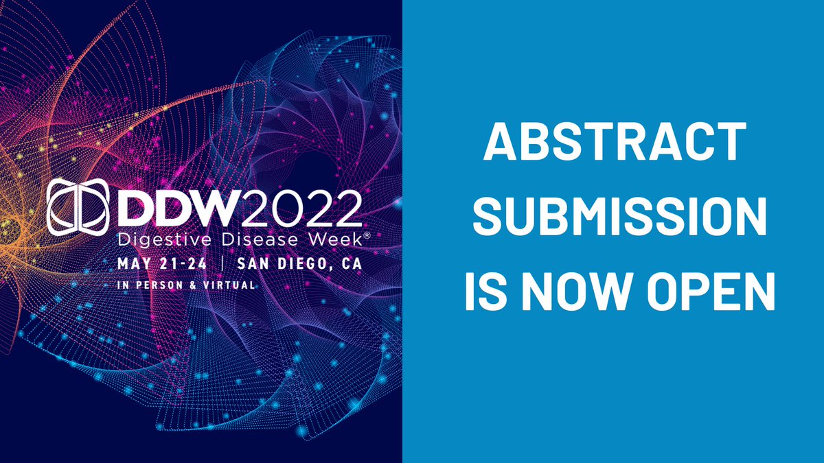The abstract submission site for #DDW2022 is officially open! Don’t miss this chance to gain feedback &amp; present your research at the premier meeting in GI. Abstracts are due Dec. 2. ddw2022.abstractcentral.com