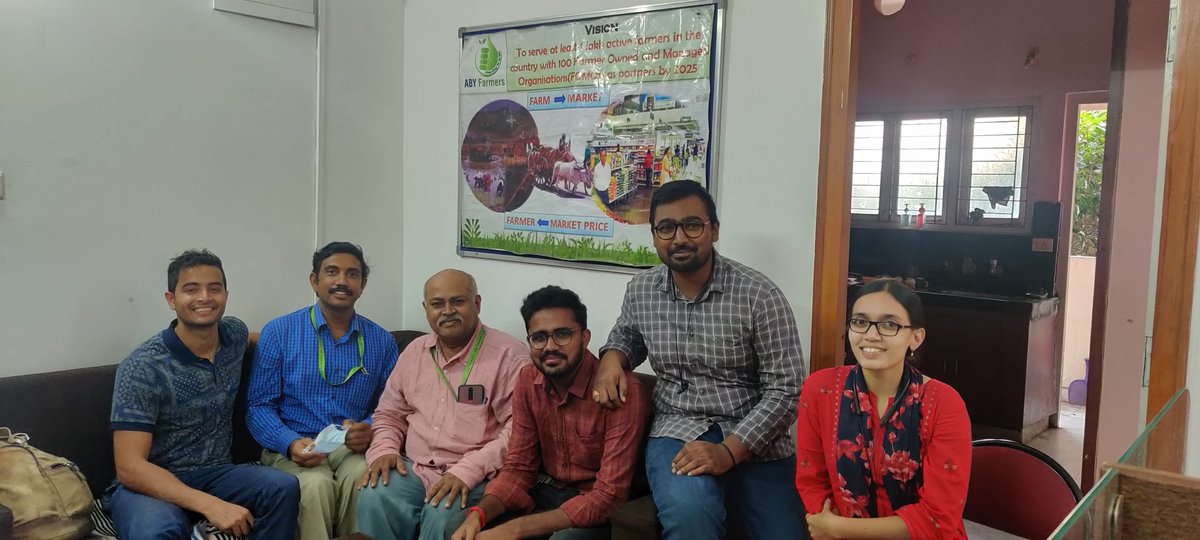 Great discussions with ABY Farmers LLP team on digitisation of organic farmers, digitisation for evidence based comparison between organic and non-organic farmers and incentive structures for FPOs. We are excited to work together in the near future!

 #agritech #organicfarming