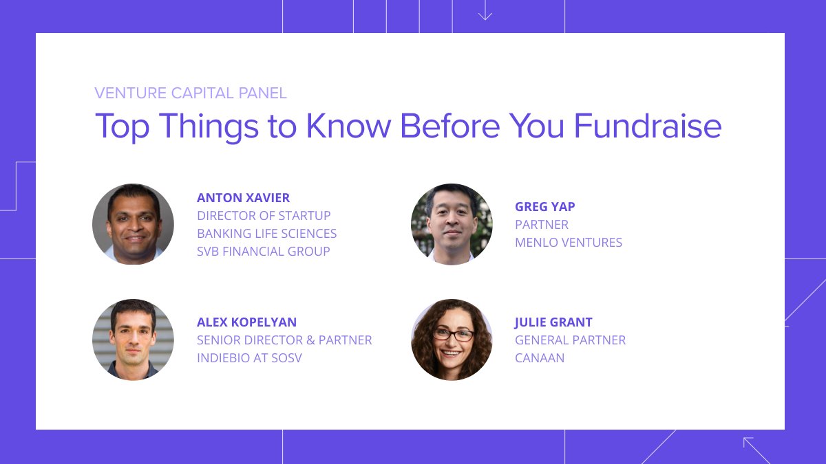 benchling's tweet photo. In 5 words or less, the #BuildYourBench VC panel summarizes advice for #startup founders seeking funding:
✅ Love what you do (@grgyap)
✅ Never give up (@AlexKopelyan)
✅ Build around yourself (@JuliePapanek) https://t.co/KGpcyXnqXR