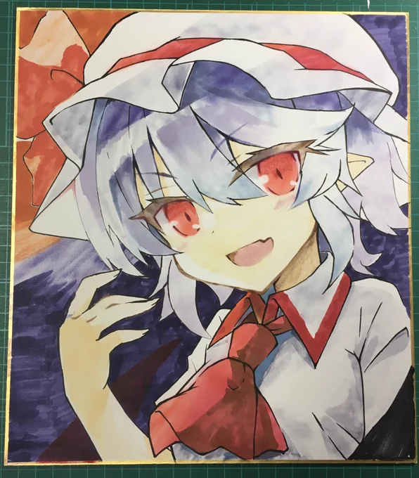 コピックでレミリアの色紙描きました! 
