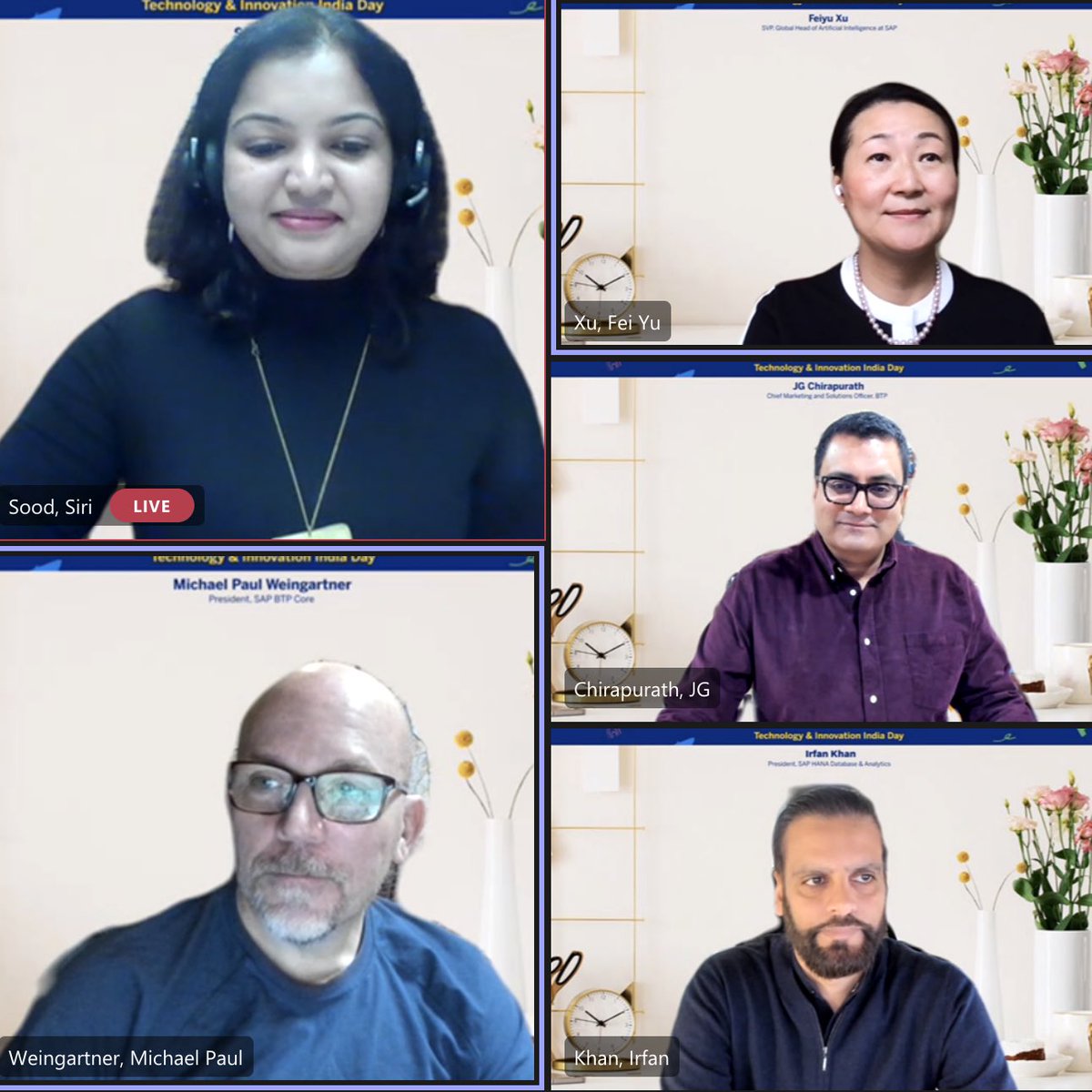 ￼Great connecting with our India-based dev colleagues for <a href="/SAP/">SAP</a> T&amp;I India Day. Huge thanks to <a href="/SiriSood/">Siri Sood</a>, for hosting, it’s clear to see our teams are working as ONE to help customers become #intelligententerprises shout out to our colleagues for actively participating. #BTP