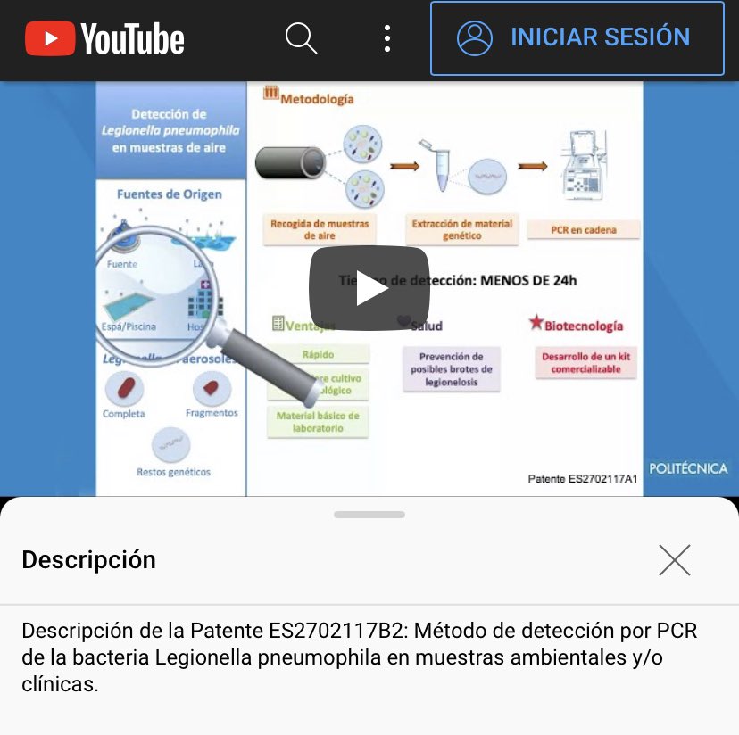 science_moment's tweet photo. ¡Ya está aquí! El vídeo que hemos preparado sobre la Patente que permite detectar la bacteria Legionella pneumophila en el aire 👉🏼https://t.co/BQLMO7gujk Si alguien está interesad@…que no dude en contactarnos #UPM #SomosUPM #teleeducacion #Legionella #BIOMAT @nh_andres https://t.co/HsQc7wuAIB