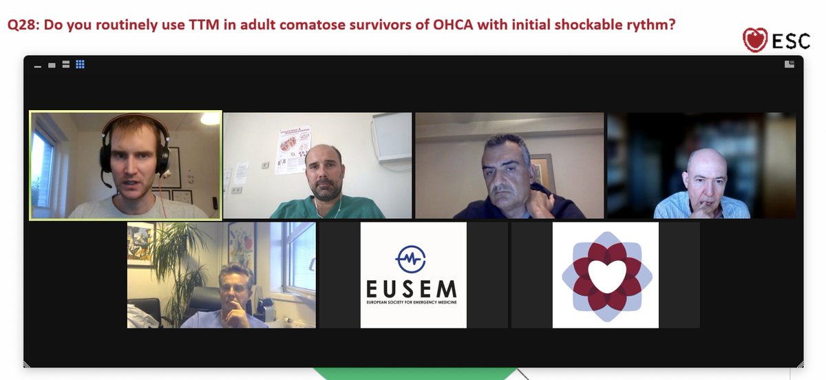 PabloJ's tweet photo. Great time discussing and learning with our post resuscitation care project #POSTCAM @ACVCPresident @escardio @ERC_resus @ESICM @EuropSocEM https://t.co/dPi5Zm17dB