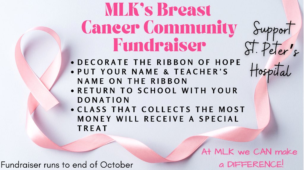 Every year <a href="/mlk_elementary/">MLK Elementary School</a> finds ways to help make a difference.  Just like our namesake once said, “The most important question is, what are you doing for others?”  This is one way MLK gives back, by raising funds for a cause that can affect so many.  #BlueLionStong