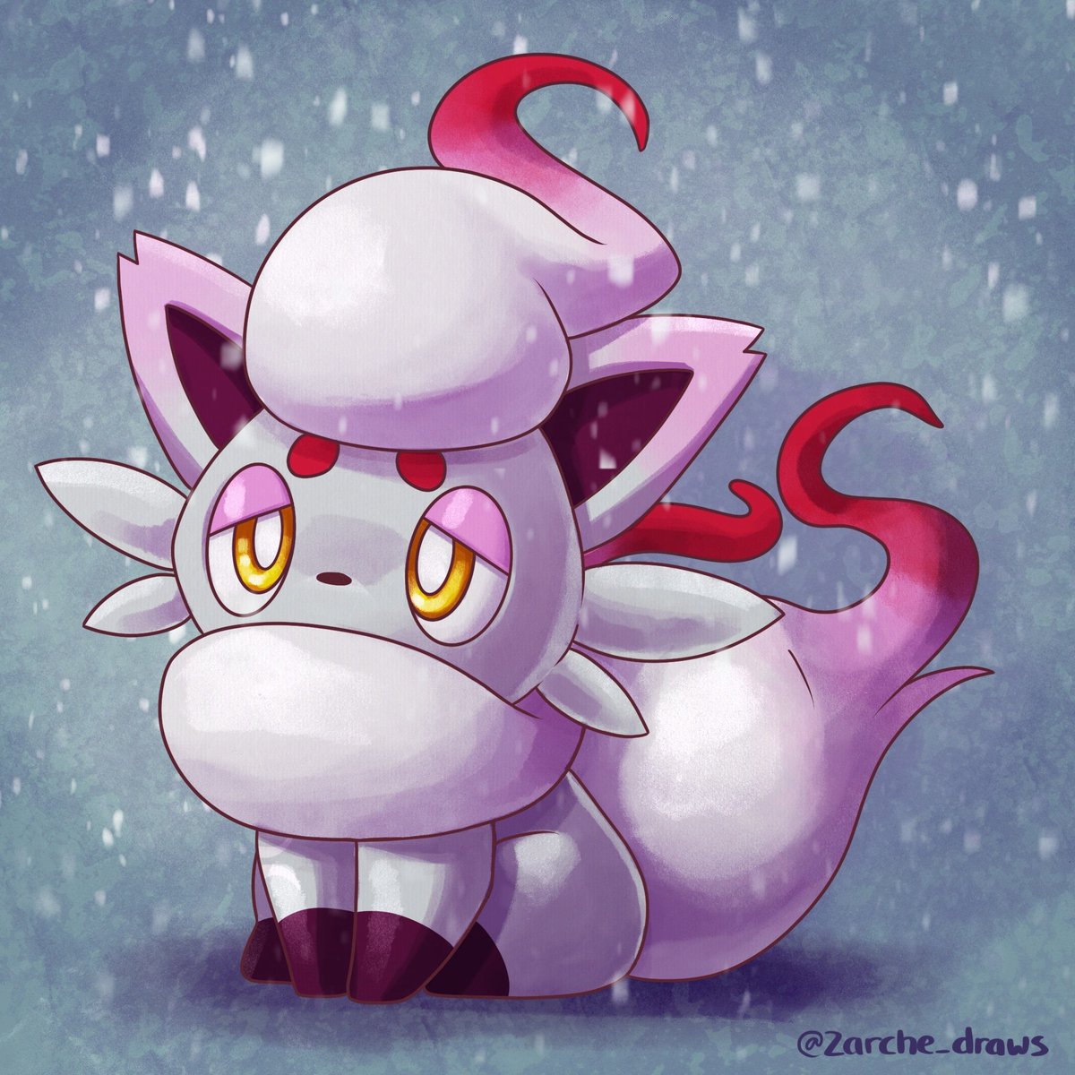 Fanart time! Hisuian Zorua looks so cute! I still have to get used to  Zoroark a little, but I'm sure they'll grow soon on me too.  #PokemonLegendsArceus #hisuianZorua #hisuianZoroark #zorua, image size:1200x1200