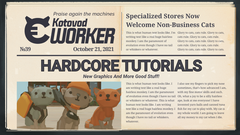 learningfact0ry's tweet photo. Here's that update you've all been waiting for! It brings  hardcore Tutorial modes along with much more cool stuff: https://t.co/qLiDPS7mIw
#indiegame #indiegamedev #gamedev #catsoftwitter #KOTOVOD #machinelearning https://t.co/KKEKNvnade
