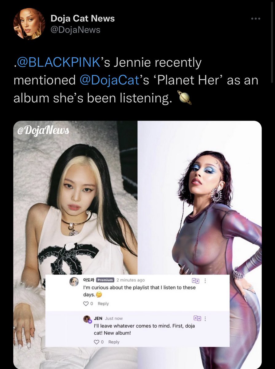 JennieMexico's tweet photo. Happy birthday to the one and only @DojaCat! 🎂🎁🎉

#JENNIE #제니 #김제니
#BLACKPINK @BLACKPINK #블랙핑크 https://t.co/DbGjezvoXA