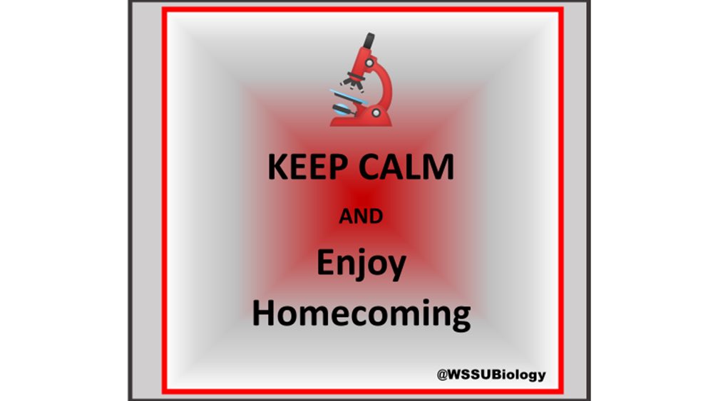 WssuBiology's tweet photo. Keep Calm and Enjoy Homecoming
#WSSU #WSSU22 #WSSU23 #WSSU24 #WSSU25 https://t.co/JofGShjgGN
