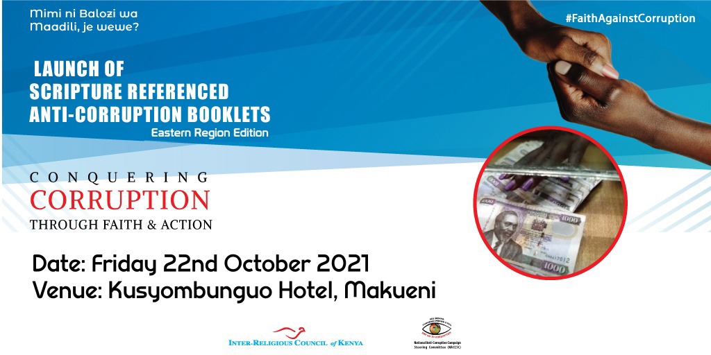 irck_info's tweet photo. .@irck_info in partnership with @NACCSC is launching Scripture Referenced Anti Corruption materials in Makueni County.
Religious leaders have always been at the forefront of the fight against corruption.
Je wewe ni Balozi wa Maadili? #FaithAganistCorruption https://t.co/mbHQlzkBlu