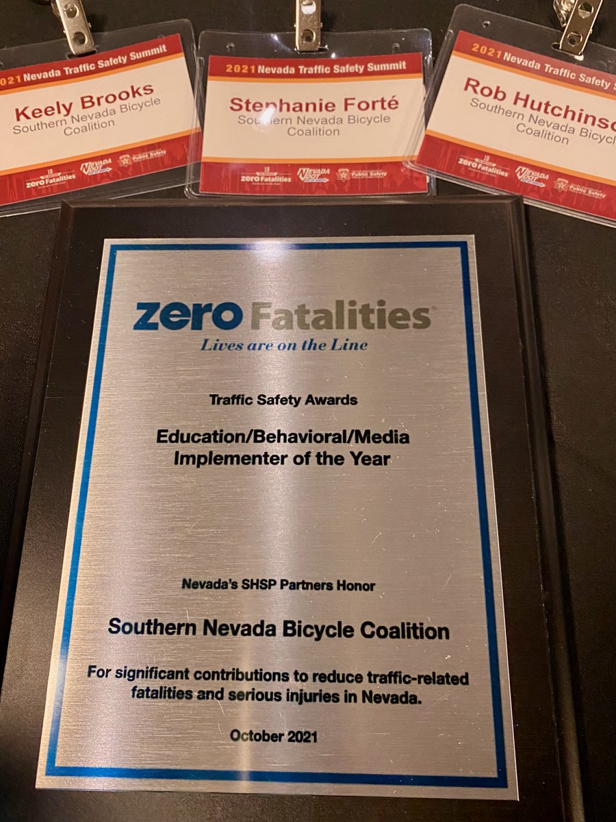 FortePR_LV's tweet photo. Congratulations to the Southern @NevadaBicycle Coalition on today's award recognizing their hard work creating public awareness campaigns to keep cyclists safe. Please #ChangeLanesforBike and #RideSafe! https://t.co/Q2mITeirXS