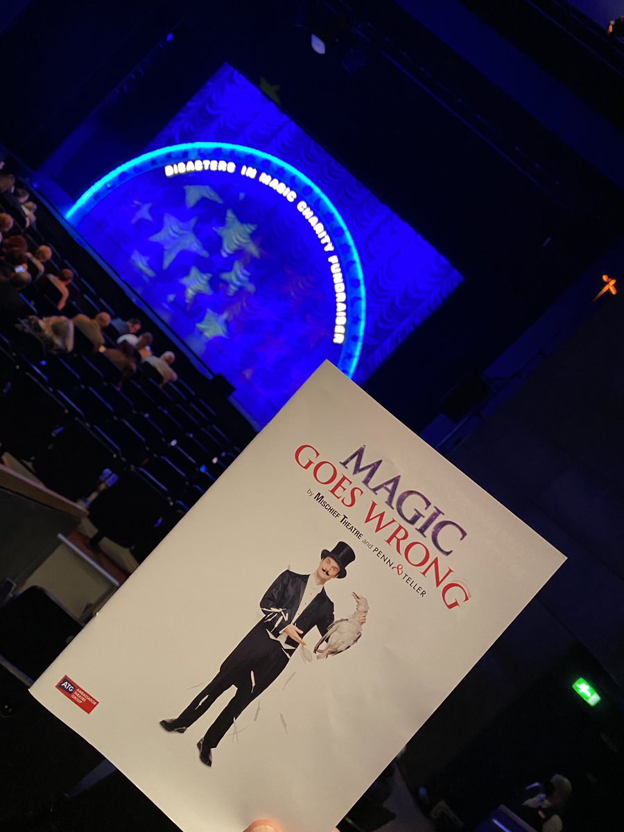 OUTGBC's tweet photo. A group at @MKTheatre tonight to see @mischiefcomedy @magicgoeswrong #Tour 
#DanielAnthony #ValerieCutko 
@KMoriartyshort  @SamWDHill @RoryFairbairn @JocelynPrah @TannenbaumChloe @cjfieldUK @JayOlpin @ishcumming https://t.co/QRCSerxu3E