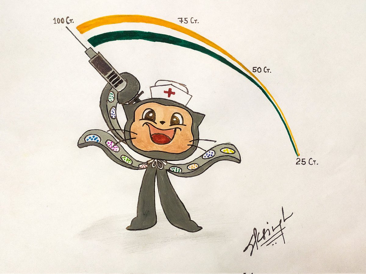 shubhHAM_'s tweet image. Hello everyone,
Here's my entry for #MyOctocat challenge. Hope you like this😍.

She is Dr. Mona, celebrating 🇮🇳's 100 Crore Vaccination achievement! 

@hackthisfall @GitHubEducation @MLHacks #HackThisFall @eddiejaoude @siddharth_hacks