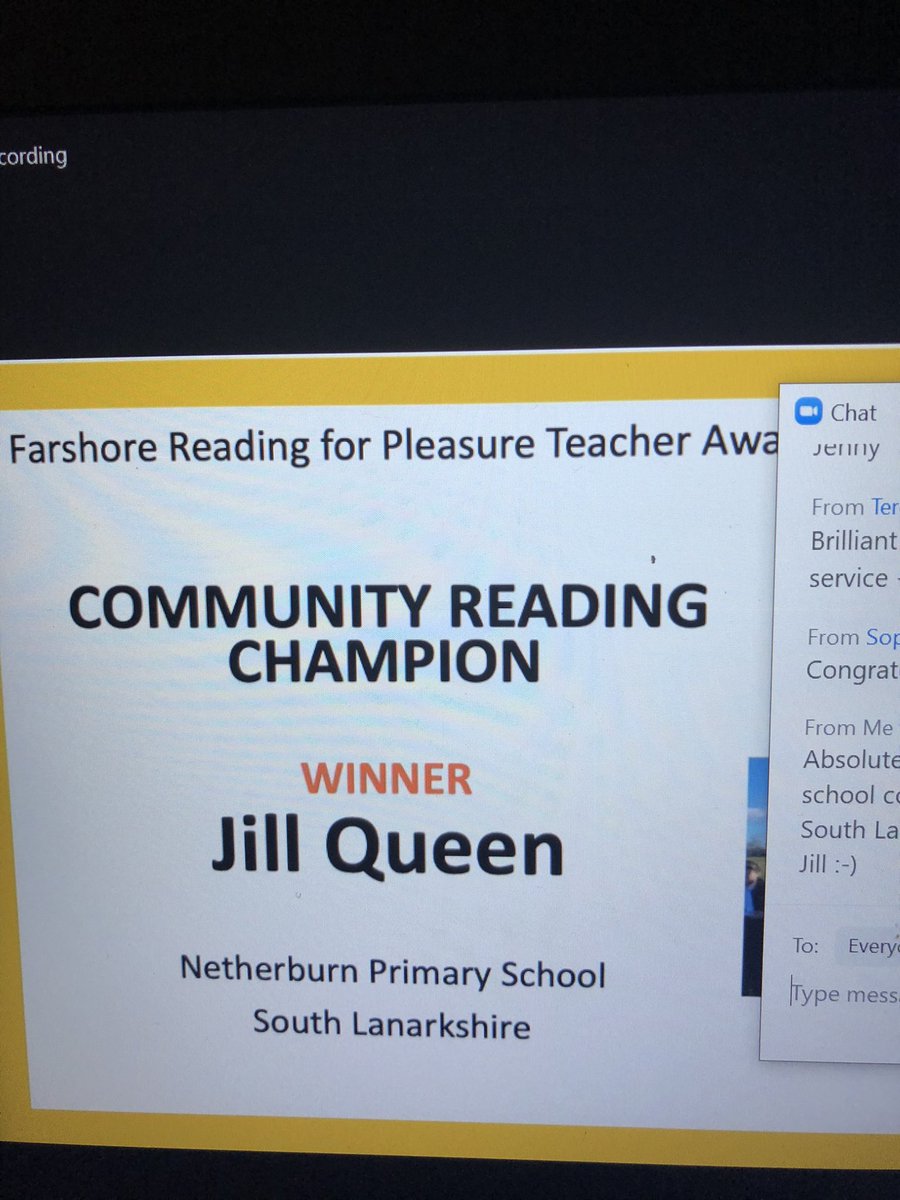 SLCLiteracy's tweet photo. 🌟Absolutely thrilled for Jill Queen  and the children and wider community of Netherburn Primary at the Farshore Reading Awards 🌟 Community Reading Champion Award 🌟 🤩 https://t.co/Vii5qXdPsX