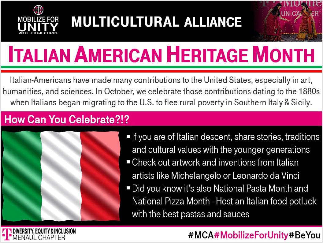 team505menaul's tweet image. Celebrating the achievements and contributions of Italian Americans! 💚🤍❤

#MobilizeForUnity #BeYou #MCA